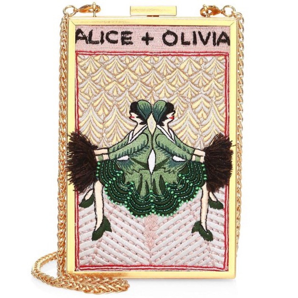 NWT SOLDOUT Alice+Olivia Sophia Twins Box Clutch - Picture 8 of 8